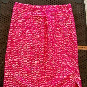 J Crew Size 4 Diamond Pattern Pink/White Skirt